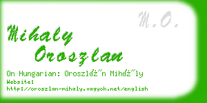 mihaly oroszlan business card